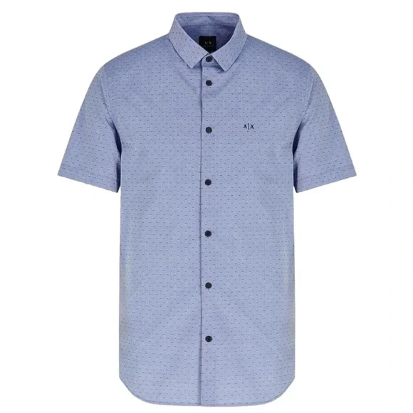 ⚡️SOLD⚡️Armani Exchange Men's Youth Ditsy-Print Dobby Shirt Slim Fit Button Down - Picture 16 of 16